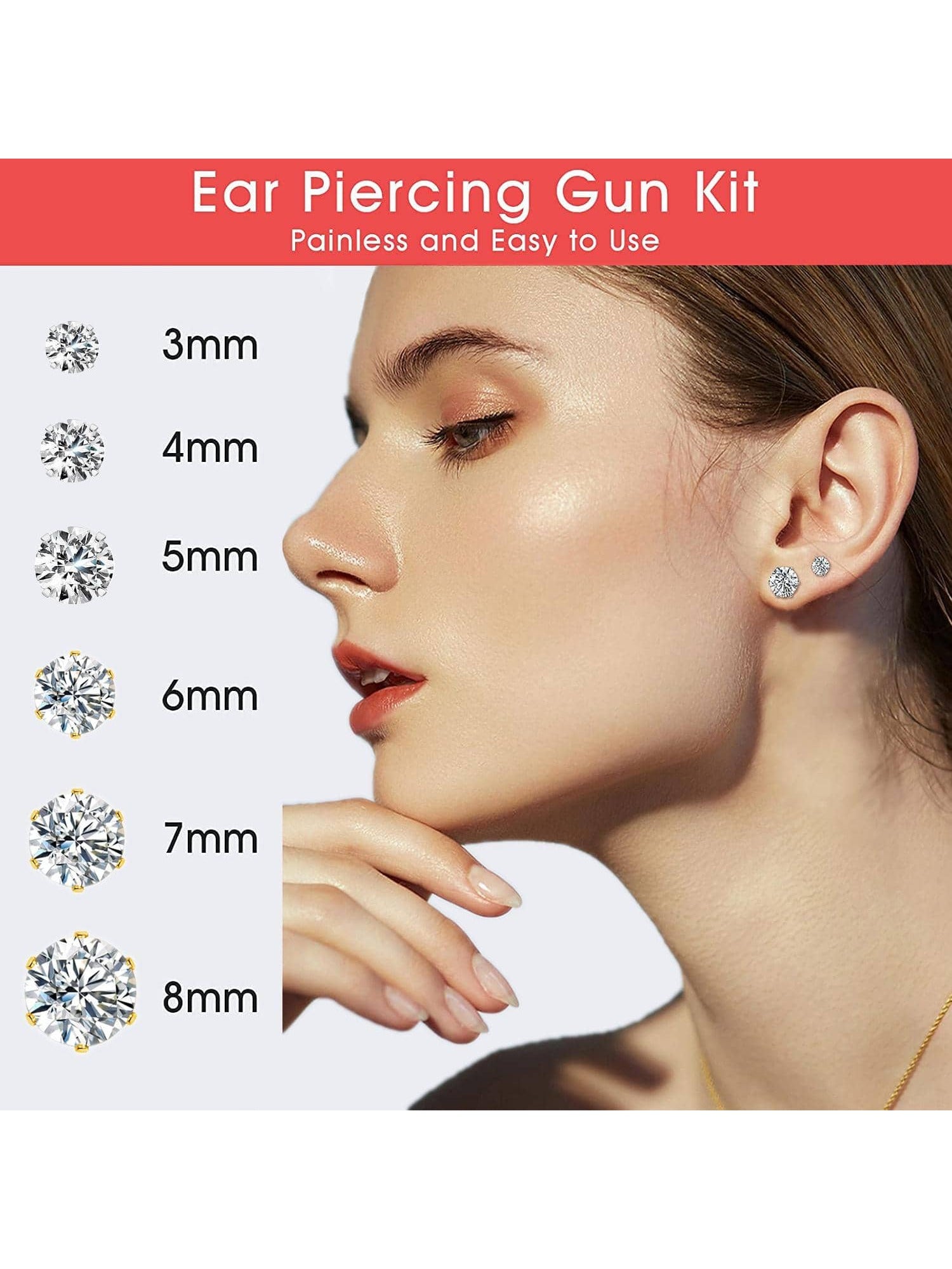  Ear Piercing Gun,10 Pack Ear Piercing Kit Disposable