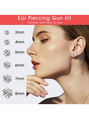 Ear Piercing Kit 2 Pack Self Ear Piercing Gun, Disposable Ear Pearcings Kit with 14 Piece Earring Studs Safety Ear Piercing Gun Kit Tool