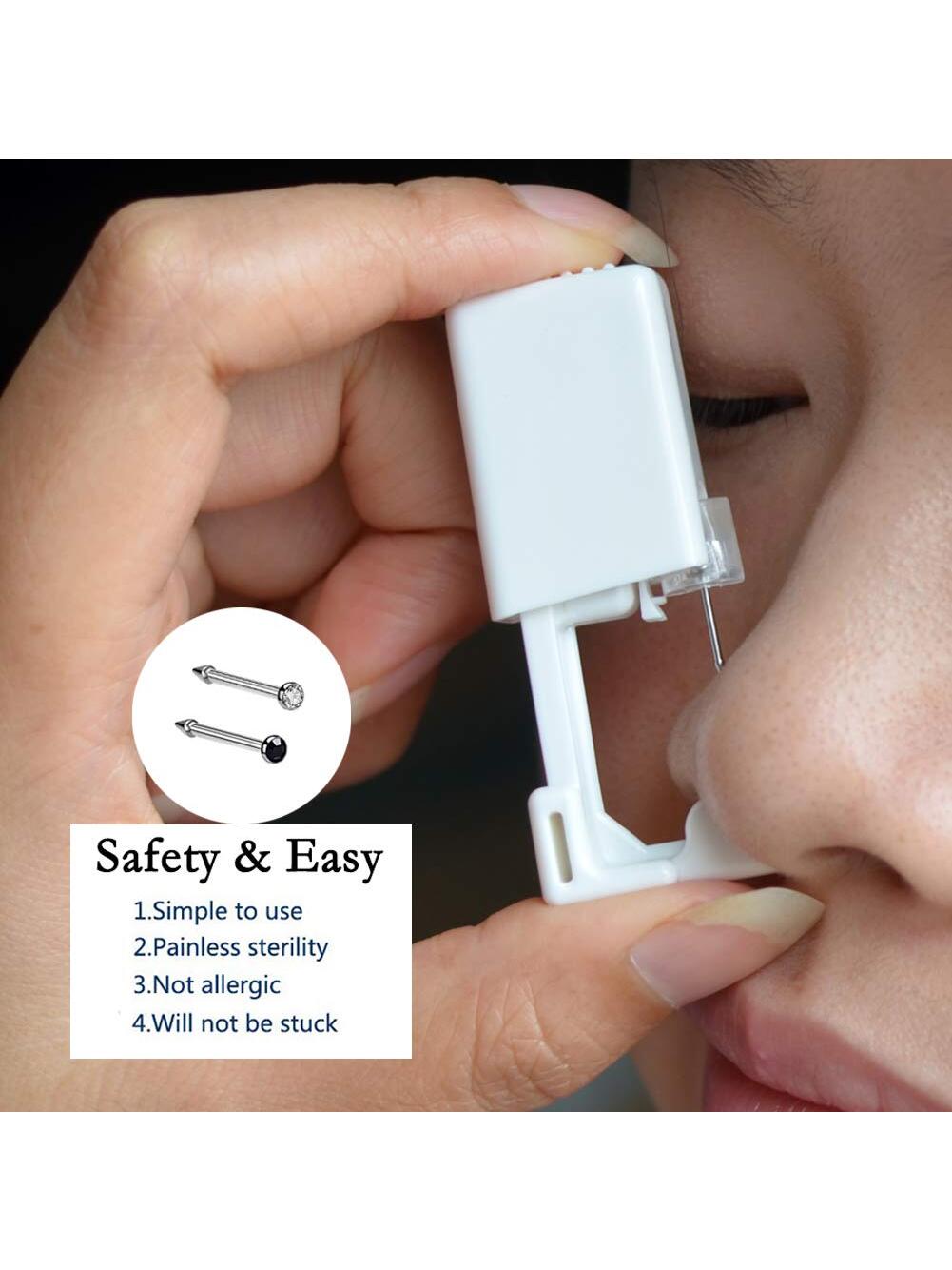 2 Pack Self Ear Piercing Gun Earring Disposable Piercing Kit No Pain E –  HaiWess Body piercing Jewelry Store